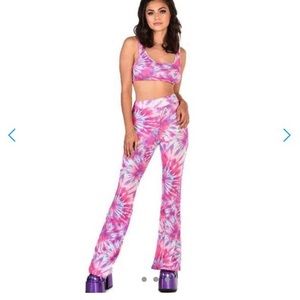Tie dye crop top and bell bottoms set